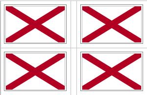 Alabama State Flag Stickers - 50 per sheet