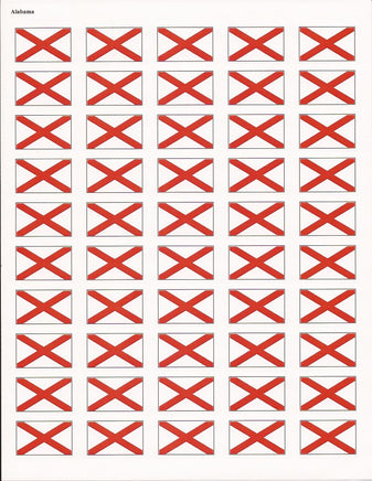 Alabama State Flag Stickers - 50 per sheet