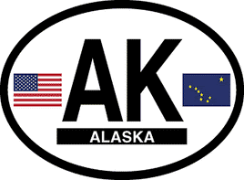 Alaska Reflective Oval Decal
