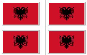 Albanian Flag Stickers - 50 per sheet