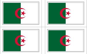 Algerian Flag Stickers - 50 per sheet