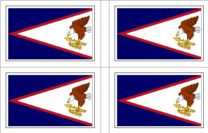 American Samoan Flag Stickers - 50 per sheet