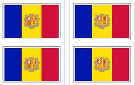 Andorran Flag Stickers - 50 per sheet