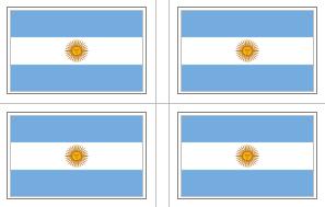 Argentina Flag Stickers - 50 per sheet