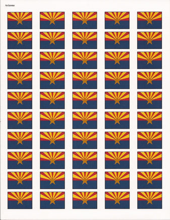 Arizona State Flag Stickers - 50 per sheet