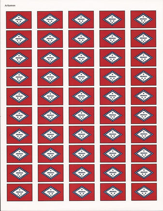 Arkansas State Flag Stickers - 50 per sheet
