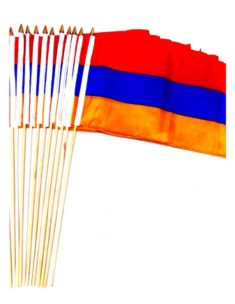 Armenia Polyester Stick Flag - 12"x18" - 12 flags - Out of Stock