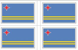Aruba Flag Stickers - 50 per sheet