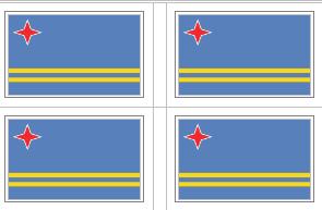 Aruba Flag Stickers - 50 per sheet