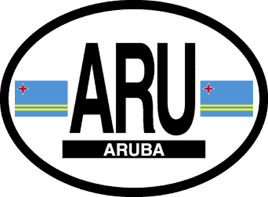 Aruba Reflective Oval Decal