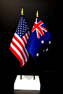 Australia and US Flag Desk Set