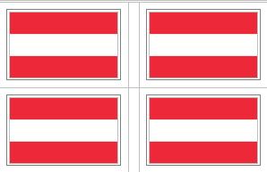 Austrian Flag Stickers - 50 per sheet