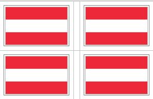 Austrian Flag Stickers - 50 per sheet