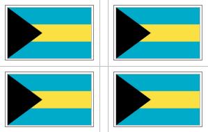 Bahamas Flag Stickers - 50 per sheet