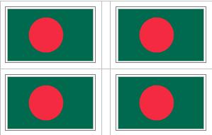 Bangladesh Flag Stickers - 50 per sheet