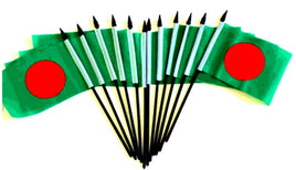 Bangladesh Polyester Miniature Flags - 12 Pack