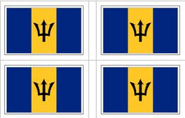 Barbados Flag Stickers - 50 per sheet
