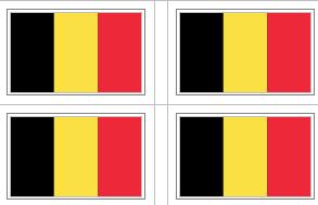 Belgium Flag Stickers - 50 per sheet
