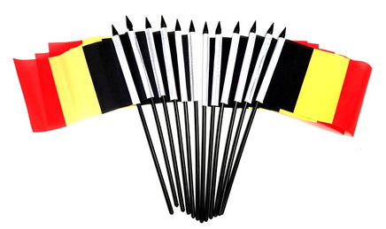 Belgium Polyester Miniature Flags - 12 Pack