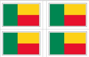 Benin Flag Stickers - 50 per sheet