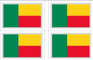 Benin Flag Stickers - 50 per sheet