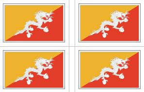 Bhutan Flag Stickers - 50 per sheet