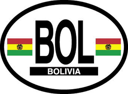 Bolivia Reflective Oval Decal