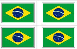 Brazil Flag Stickers - 50 per sheet