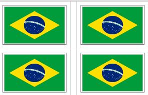 Brazil Flag Stickers - 50 per sheet