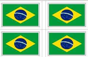 Brazil Flag Stickers - 50 per sheet