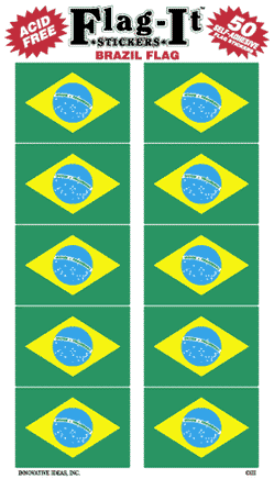 Brazil Flag Stickers - 50 per pack