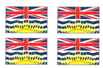 British Columbia Waterproof Flag Stickers - 50 per Sheet