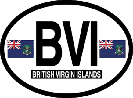 British Virgin Islands Reflective Oval Decal