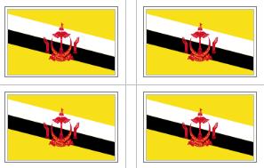 Brunei Flag Stickers - 50 per sheet