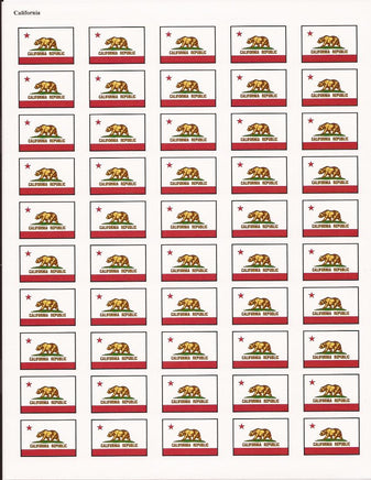 California State Flag Stickers - 50 per sheet