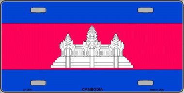Cambodia Flag License Plate