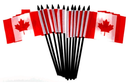 Canada Polyester Miniature Flags - 12 Pack