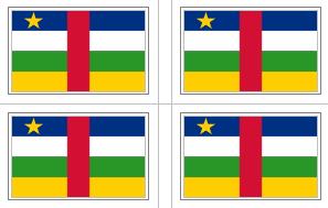 Central African Republic Flag Stickers - 50 per sheet