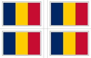 Chad Flag Stickers - 50 per sheet