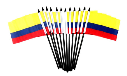 Colombia Polyester Miniature Flags - 12 Pack