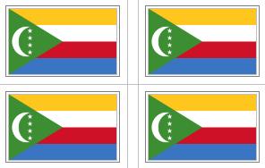 Comoros Flag Stickers - 50 per sheet