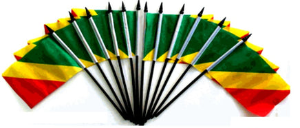 Congo, Republic Polyester Miniature Flags - 12 Pack