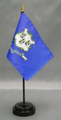 Connecticut Miniature Table Flag - Deluxe