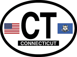 Connecticut Reflective Oval Decal