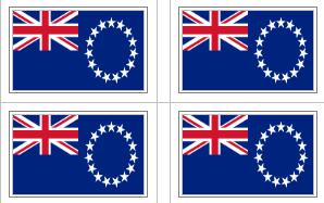 Cook Islands Flag Stickers - 50 per sheet