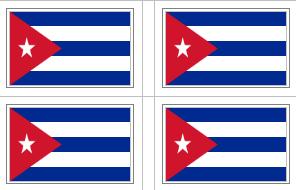 Cuban Flag Stickers - 50 per sheet