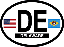 Delaware Reflective Oval Decal