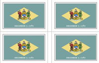 Delaware State Flag Stickers - 50 per sheet