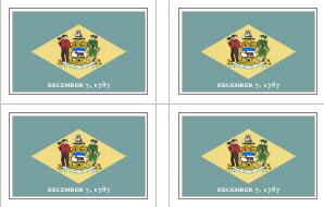 Delaware State Flag Stickers - 50 per sheet