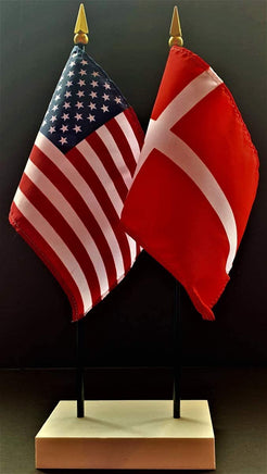 Denmark and US Flag Desk Set